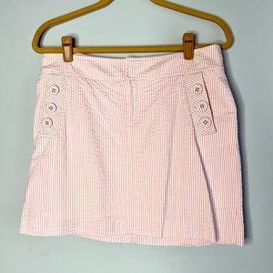 Lilly Pulitzer pink seersucker mini skirt size 6